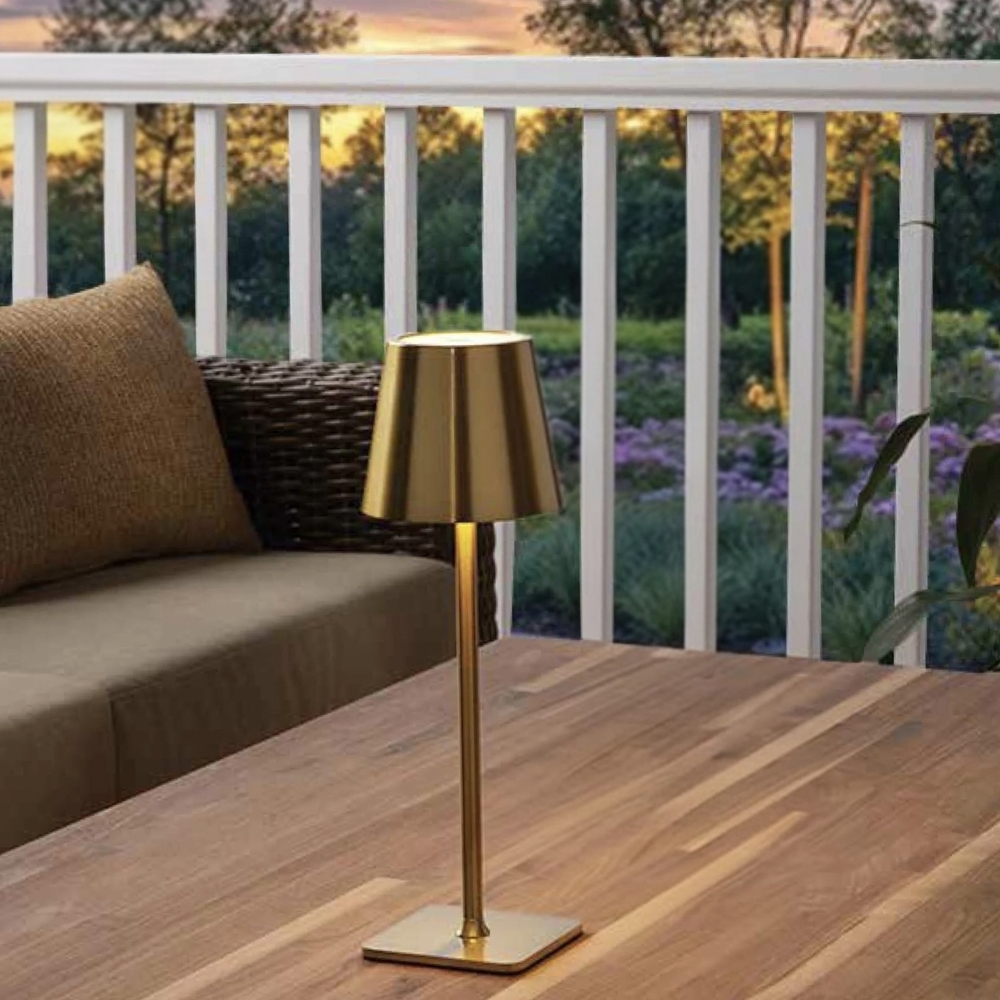 PRICE DROP‼️NWT Gold LED Rechargeable Indoor / Outdoor Cordless Lamp - Picture 9 of 10